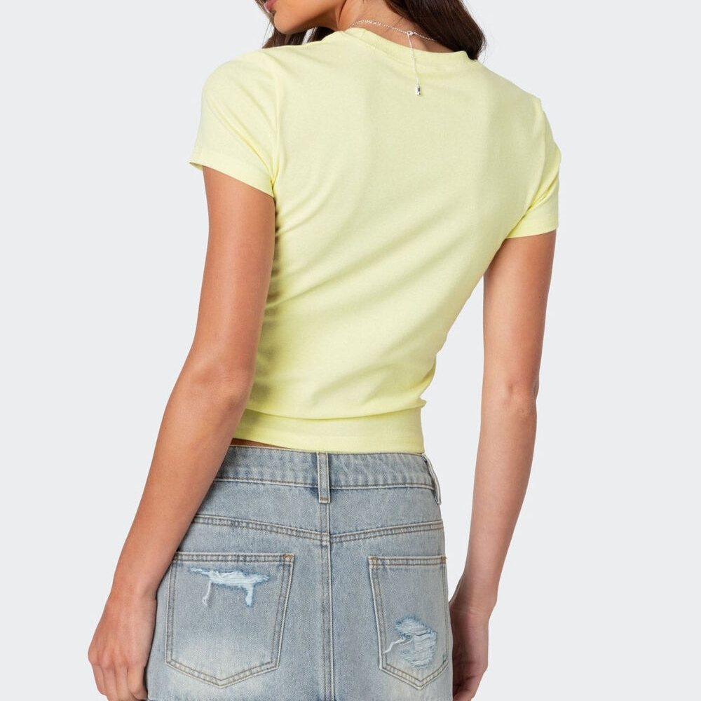 ✨(NWT) Kiwi Print Green Junior-XL Tee By Self🩷e(PTP 18" L 18") - Picture 5 of 7